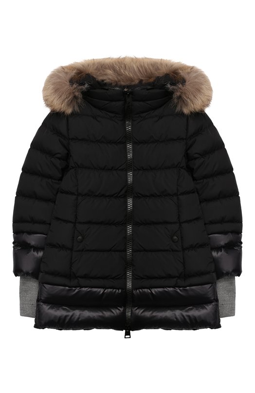 Пуховое пальто с меховой отделкой на капюшоне Herno
