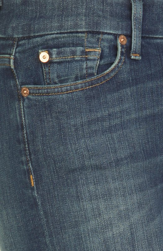Расклешенные джинсы с потертостями и вышивкой 7 for all mankind 