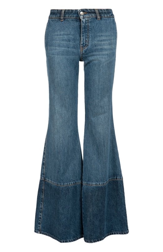 Расклешенные джинсы с контрастными брючинами и карманами Alexander McQueen 