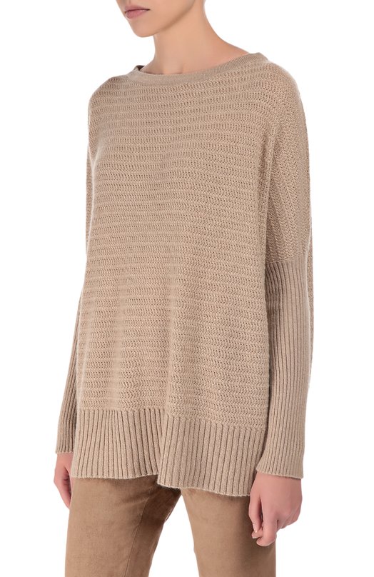 Удлиненный кашемировый пуловер со спущенным рукавом Ralph Lauren 