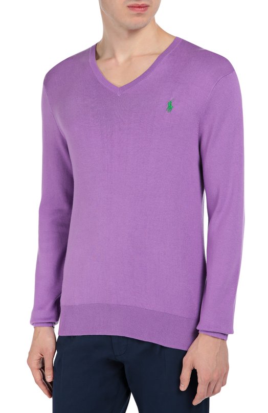 Хлопковый пуловер с V-образным вырезом Polo Ralph Lauren 