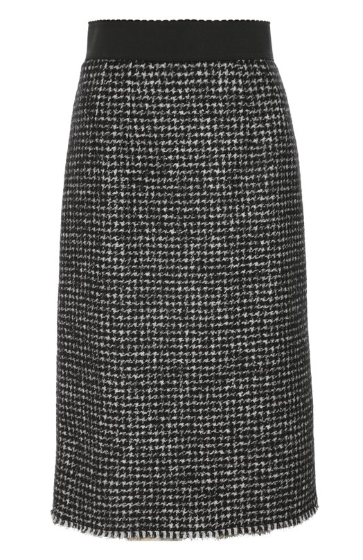 Буклированная юбка прямого кроя с широким поясом Dolce&Gabbana 