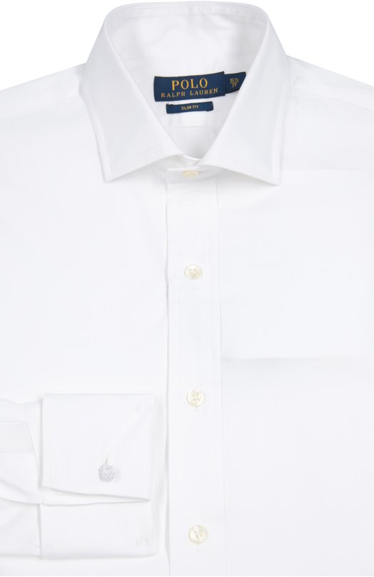 Хлопковая сорочка с манжетами под запонки Polo Ralph Lauren 
