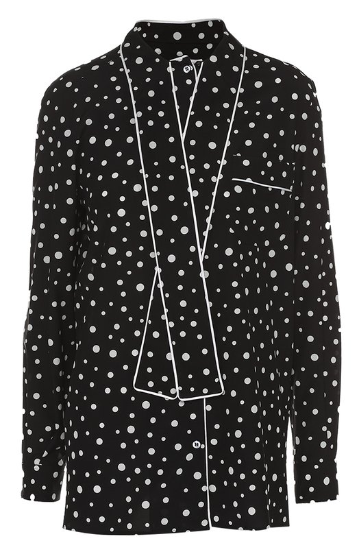 Шелковая блуза в горошек с воротником аскот Dolce&Gabbana 