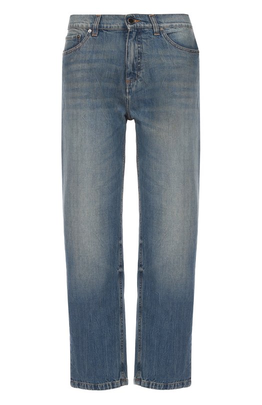 Укороченные джинсы прямого кроя с потертостями Victoria by Victoria Beckham 