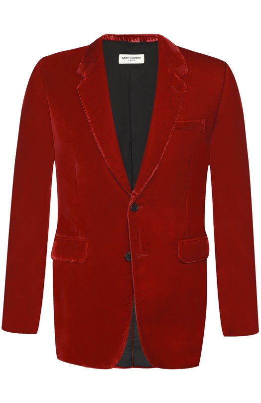 Бархатный однобортный пиджак Yves Saint Laurent 