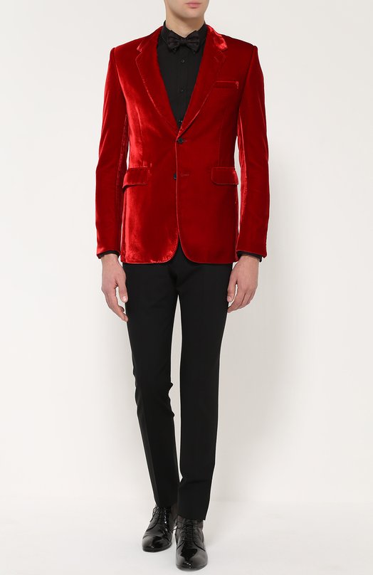 Бархатный однобортный пиджак Yves Saint Laurent 