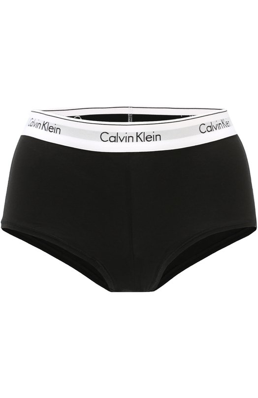 Хлопковые трусы с завышенной талией и логотипом бренда Calvin Klein Underwear 