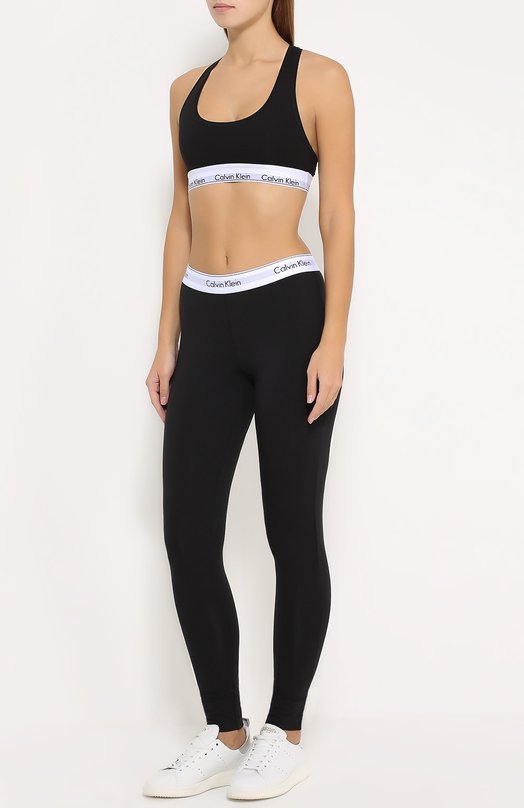 Спортивные леггинсы с контрастной отделкой и логотипом бренда Calvin Klein Underwear 