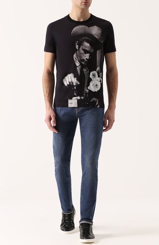 Хлопковая футболка с принтом James Dean Dolce&Gabbana 
