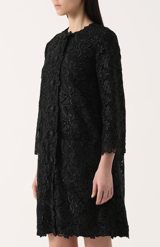 Кружевное пальто прямого кроя с укороченными рукавами Dolce&Gabbana 