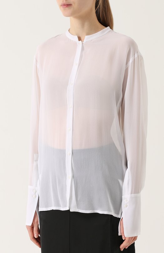 Шелковая полупрозрачная блуза с удлиненной спинкой Ilaria Nistri 