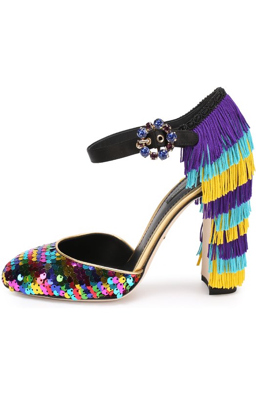 Туфли Vally с пайетками и бахромой Dolce&Gabbana 