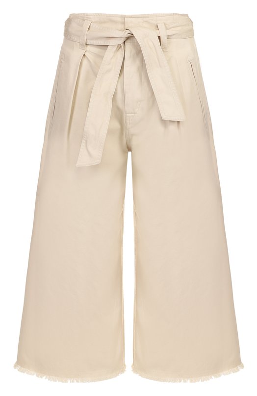Укороченные расклешенные брюки с необработанным краем и поясом ISABEL MARANT ÉTOILE 