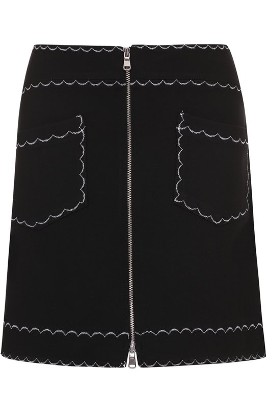 Мини-юбка А-силуэта с контрастной отделкой MCQ 