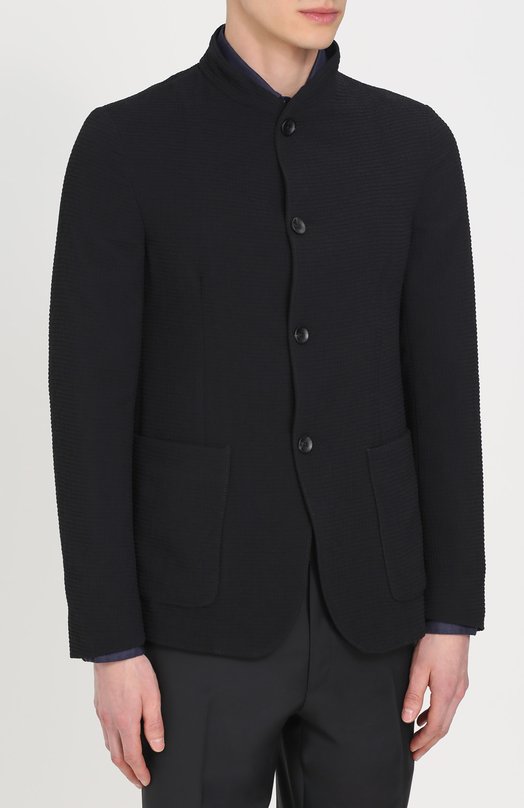 Однобортный пиджак с воротником-стойкой ARMANI COLLEZIONI 