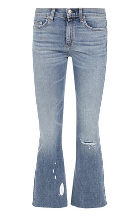 Укороченные расклешенные джинсы Rag&Bone синие | Фото №1