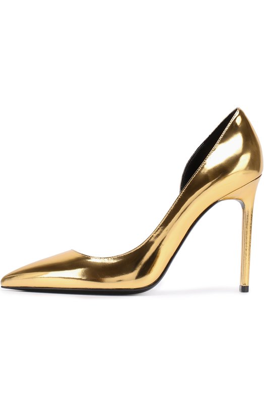 Туфли Anja из металлизированной кожи на шпильке Yves Saint Laurent 