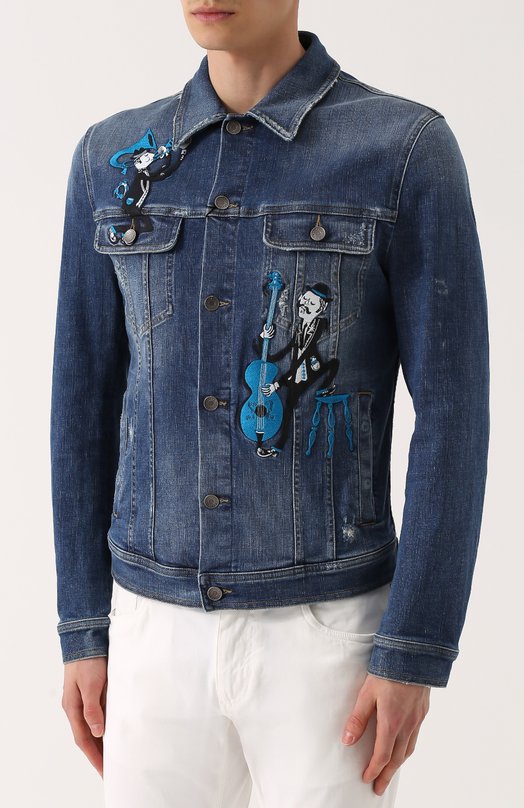 Джинсовая куртка с аппликациями Dolce&Gabbana 