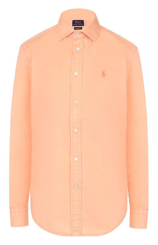 Блуза прямого кроя с вышитым логотипом бренда Polo Ralph Lauren 