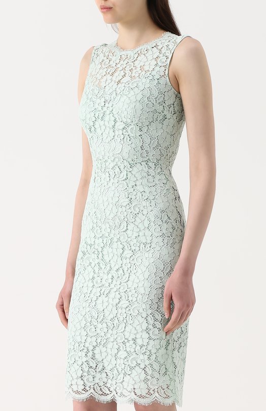 Приталенное кружевное платье без рукавов Dolce&Gabbana 