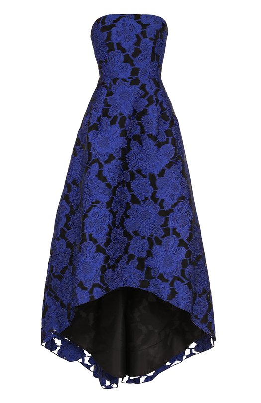 Кружевное платье-бюстье с удлиненным подолом Oscar de la Renta 