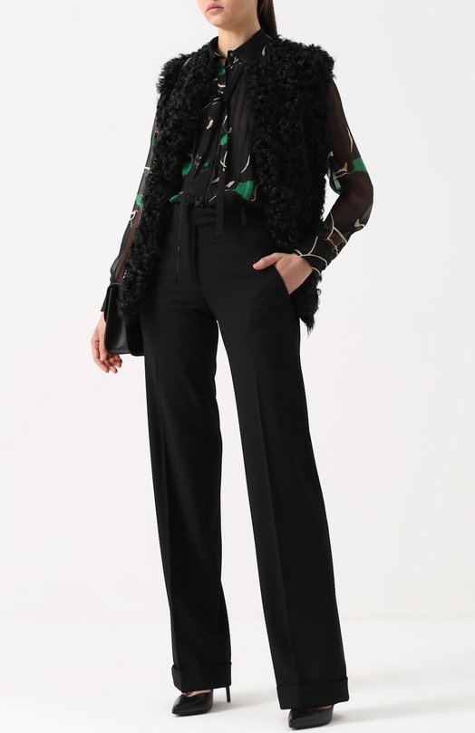 Шелковая полупрозрачная блуза с принтом Valentino 