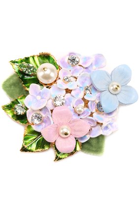 Брошь с цветочным декором и кристаллами Swarovski Dolce & Gabbana золотая | Фото №1