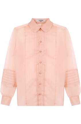Женская шелковая блуза прямого кроя Valentino, цвет светло-розовый, арт. NB2AB08U/1C8 в ЦУМ | Фото №1