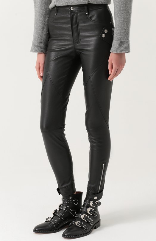 Кожаные брюки-скинни Alexander McQueen 