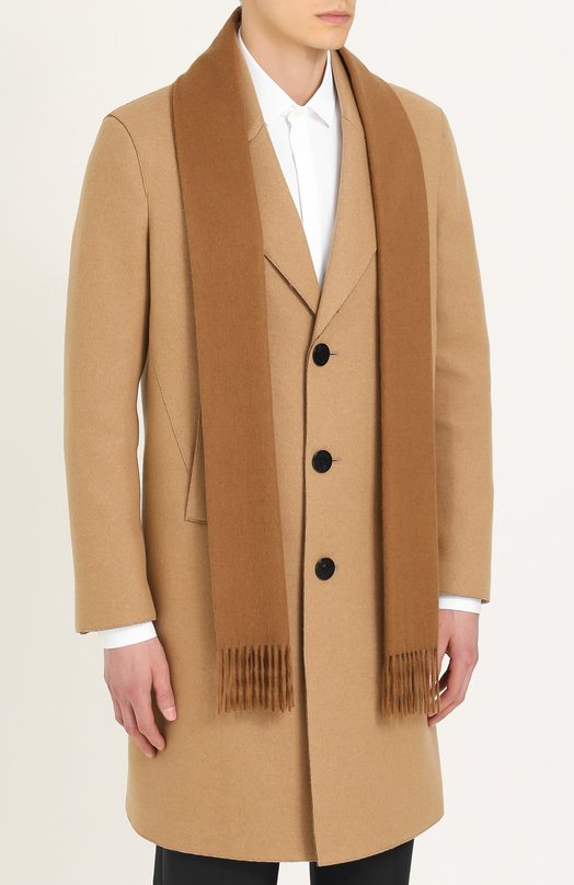 Шерстяное однобортное пальто с шарфом Neil Barrett 