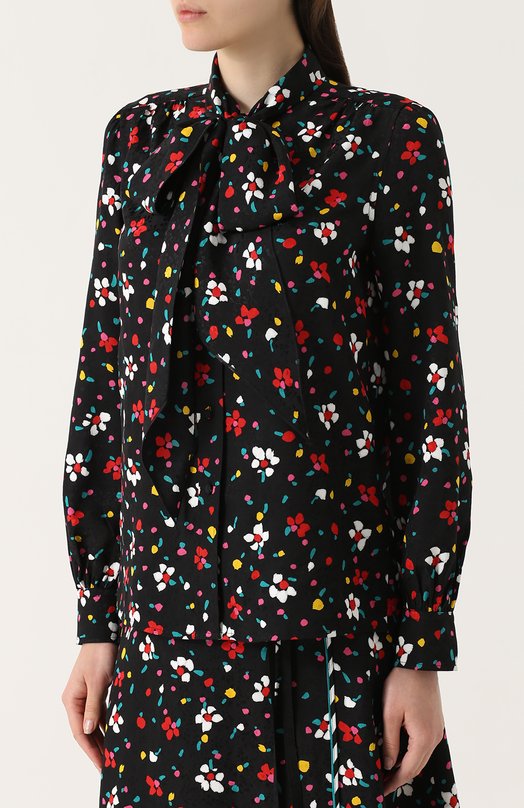 Шелковая блуза с принтом и воротником аскот Marc by Marc Jacobs 