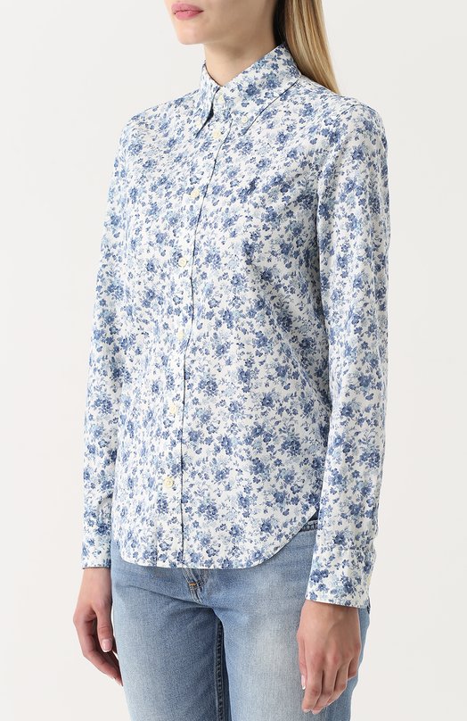 Блуза прямого кроя с цветочным принтом Polo Ralph Lauren 
