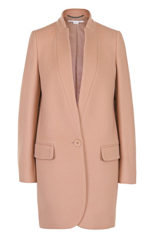 Пальто прямого кроя на одной пуговице с карманами Stella Mccartney 