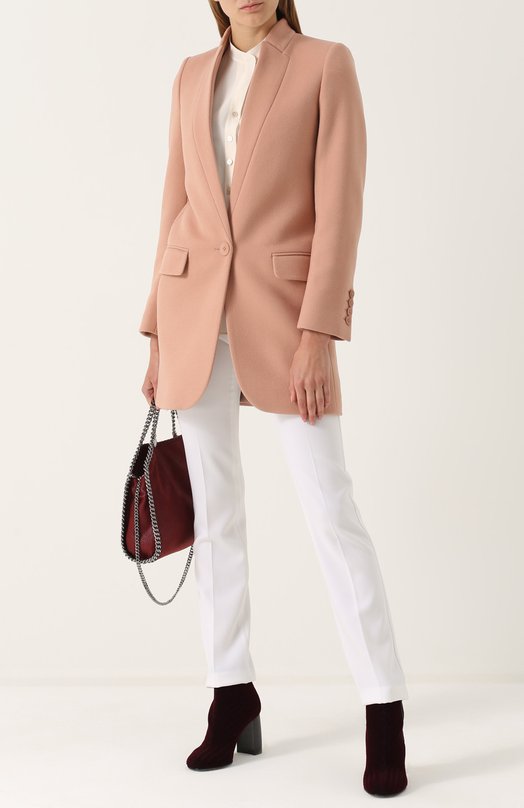 Пальто прямого кроя на одной пуговице с карманами Stella Mccartney 