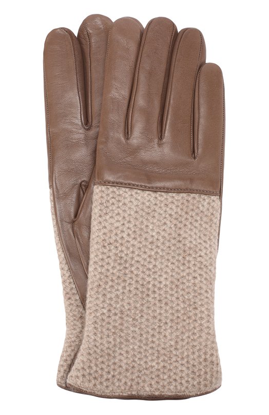Кожаные перчатки с вязаной отделкой из кашемира Sermoneta Gloves 