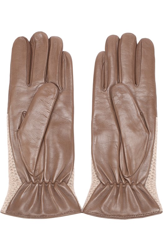 Кожаные перчатки с вязаной отделкой из кашемира Sermoneta Gloves 