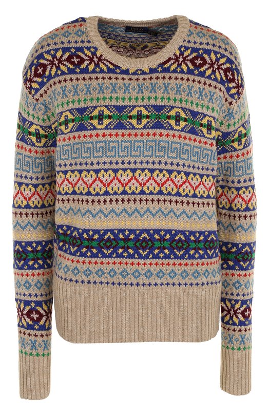 Вязаный пуловер прямого кроя с круглым вырезом Polo Ralph Lauren 