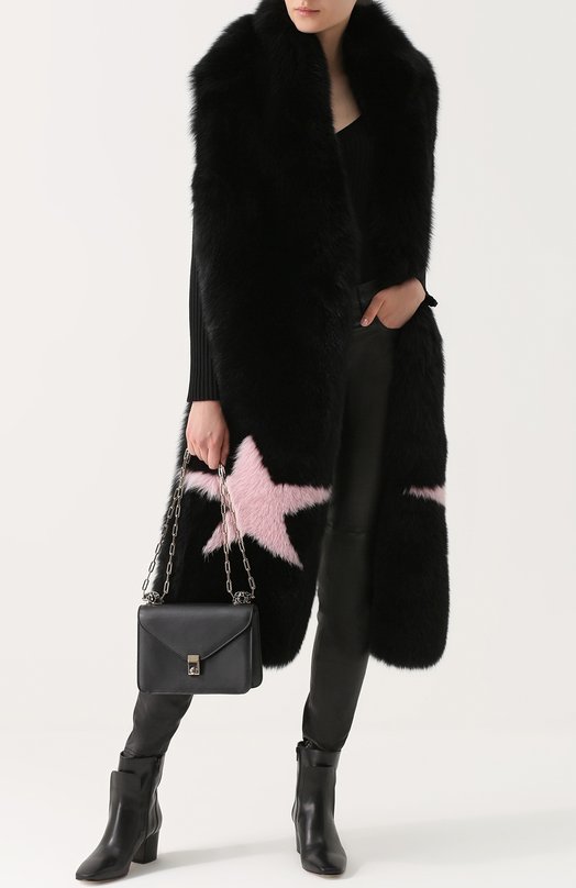 Удлиненный меховой жилет из меха лисы Givenchy 