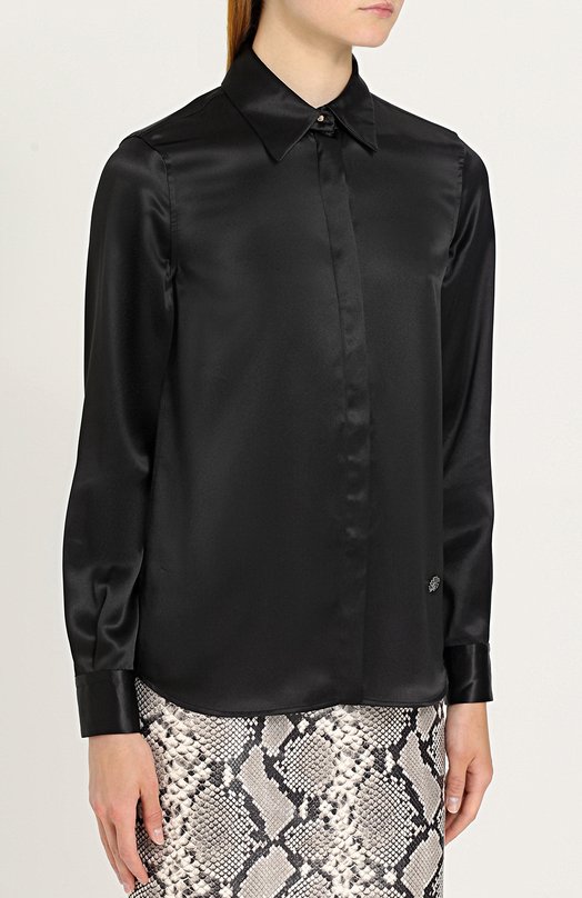 Roberto Cavalli Шелковая блуза прямого кроя Roberto Cavalli