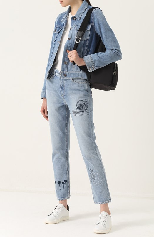 Укороченные джинсы прямого кроя с принтом PAIGE 
