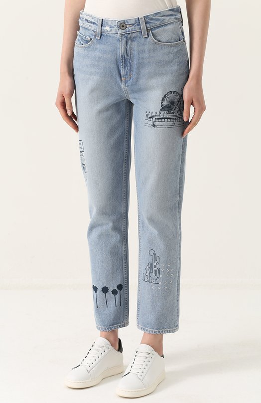 Укороченные джинсы прямого кроя с принтом PAIGE 