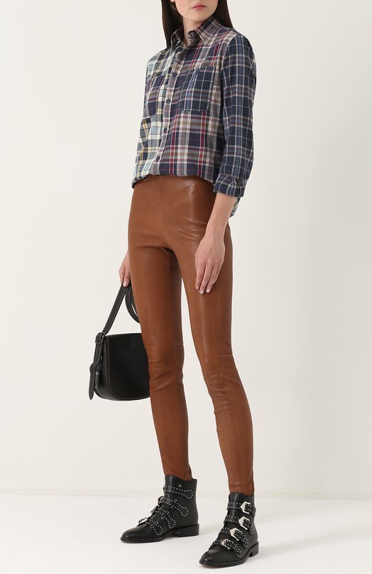 Кожаные брюки-скинни Polo Ralph Lauren 