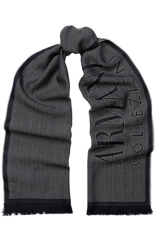 Шерстяной шарф с необработанным краем ARMANI COLLEZIONI 