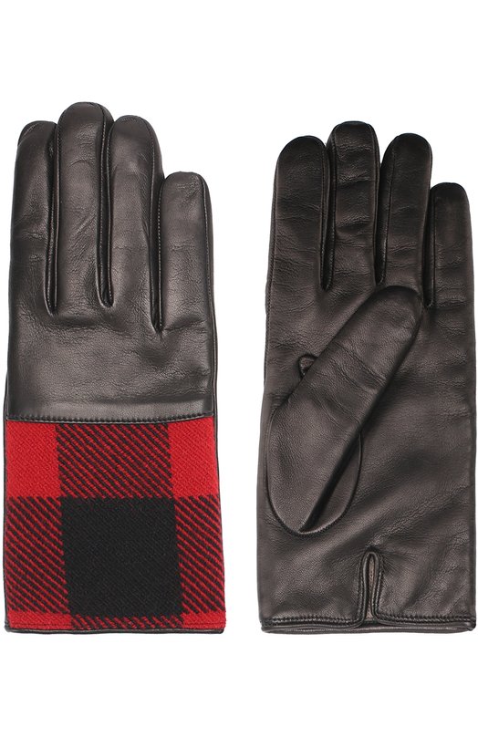 Кожаные перчатки с контрастной отделкой Dries Van Noten 