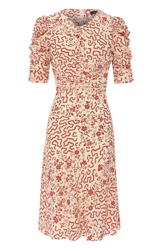 Шелковое приталенное платье с принтом Isabel Marant 