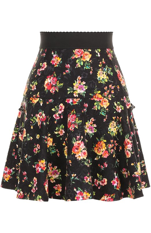 Мини-юбка с оборками и цветочным принтом Dolce&Gabbana 