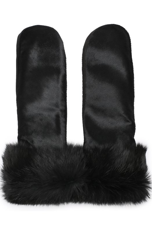 Замшевые варежки с меховой отделкой Sermoneta Gloves 