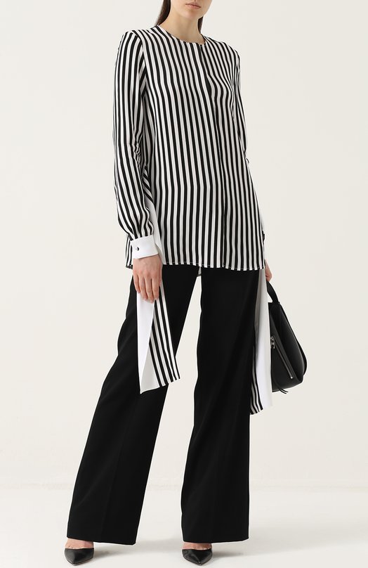 Блуза в контрастную полоску с поясом Victoria by Victoria Beckham 