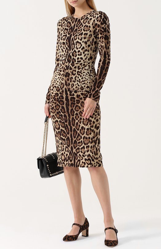 Туфли Vally с меховой отделкой под леопарда Dolce&Gabbana 